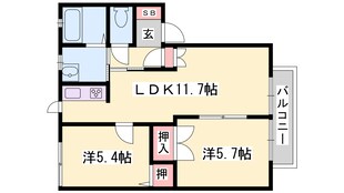 ディアス上ノ茶屋Ｃの物件間取画像